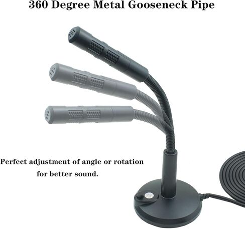 3.5mm Male Microphone, Plug and Play Desktop Laptop gooseneck Microphone, Suitable for Games, Meetings, Recording, podcasts, Games, and Online Chat in Kuwait