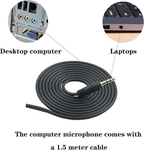 3.5mm Male Microphone, Plug and Play Desktop Laptop gooseneck Microphone, Suitable for Games, Meetings, Recording, podcasts, Games, and Online Chat in Kuwait