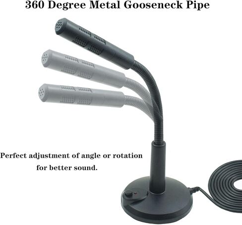 3.5mm Male Microphone, Plug and Play Desktop Laptop gooseneck Microphone, Suitable for Games, Meetings, Recording, podcasts, Games, and Online Chat in Kuwait