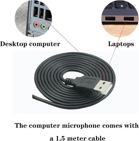 3.5mm Male Microphone, Plug and Play Desktop Laptop gooseneck Microphone, Suitable for Games, Meetings, Recording, podcasts, Games, and Online Chat in Kuwait