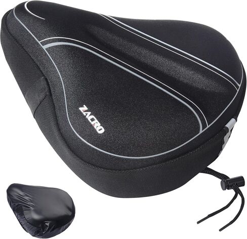 Zacro Bike Seat Cushion, Foam Gel Padded Bike Seat Cover for Men Women, Padding Bicycle Seat Cover Extra Soft Fit for Peloton, Spin Stationary Exercise, Mountain Road Cycling Bike in Saudi Arabia