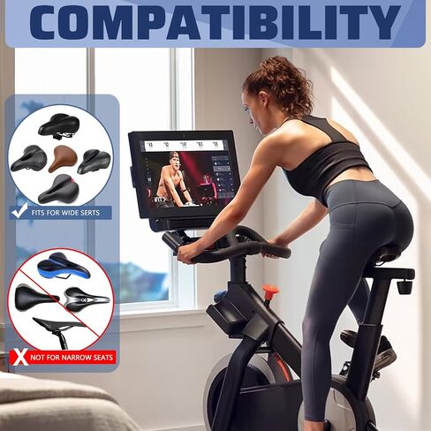 Zacro Bike Seat Cushion, Foam Gel Padded Bike Seat Cover for Men Women, Padding Bicycle Seat Cover Extra Soft Fit for Peloton, Spin Stationary Exercise, Mountain Road Cycling Bike in Saudi Arabia
