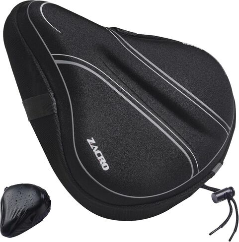 Zacro Bike Seat Cushion, Foam Gel Padded Bike Seat Cover for Men Women, Padding Bicycle Seat Cover Extra Soft Fit for Peloton, Spin Stationary Exercise, Mountain Road Cycling Bike in Saudi Arabia