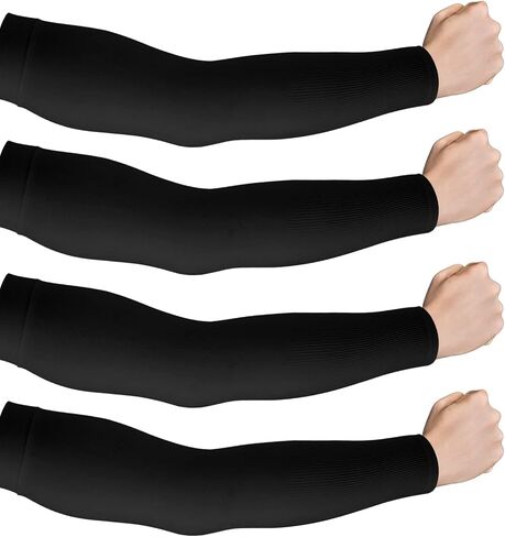 2 Pairs UV Sun Protection Sleeves Unisex Arm Sleeves Nylon Spandex Tattoo Cover Up Cooling Athletic Sports Sleeves in Saudi Arabia