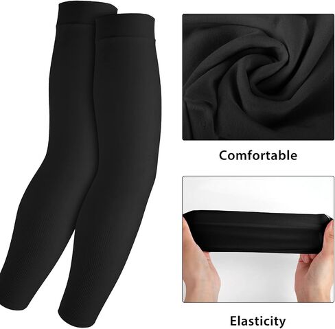 2 Pairs UV Sun Protection Sleeves Unisex Arm Sleeves Nylon Spandex Tattoo Cover Up Cooling Athletic Sports Sleeves in Saudi Arabia