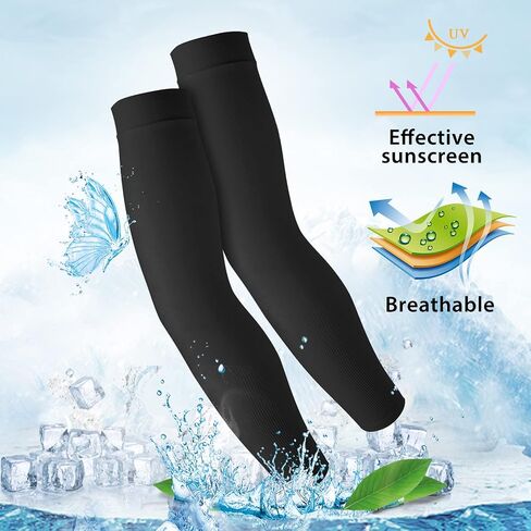 2 Pairs UV Sun Protection Sleeves Unisex Arm Sleeves Nylon Spandex Tattoo Cover Up Cooling Athletic Sports Sleeves in Saudi Arabia