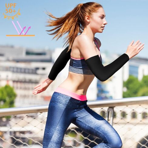 2 Pairs UV Sun Protection Sleeves Unisex Arm Sleeves Nylon Spandex Tattoo Cover Up Cooling Athletic Sports Sleeves in Saudi Arabia