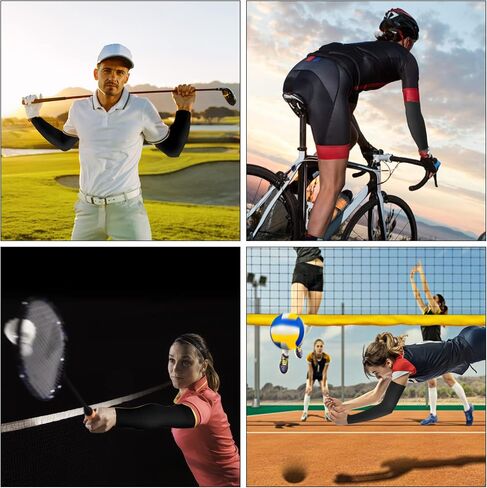 2 Pairs UV Sun Protection Sleeves Unisex Arm Sleeves Nylon Spandex Tattoo Cover Up Cooling Athletic Sports Sleeves in Saudi Arabia