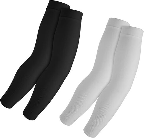 2 Pairs UV Sun Protection Sleeves Unisex Arm Sleeves Nylon Spandex Tattoo Cover Up Cooling Athletic Sports Sleeves in Saudi Arabia