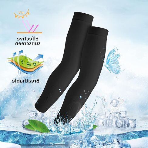 2 Pairs UV Sun Protection Sleeves Unisex Arm Sleeves Nylon Spandex Tattoo Cover Up Cooling Athletic Sports Sleeves in Saudi Arabia