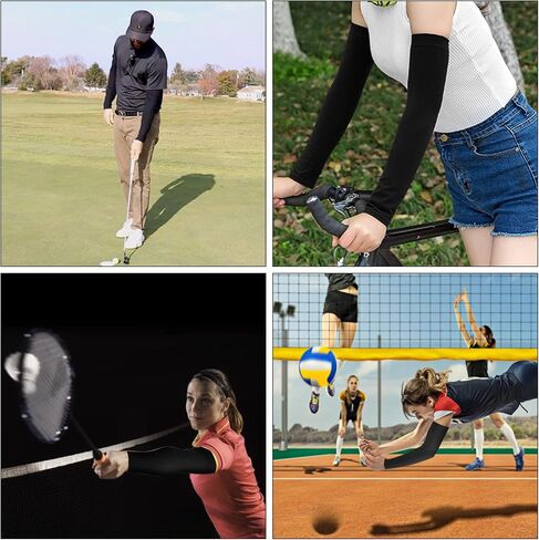 2 Pairs UV Sun Protection Sleeves Unisex Arm Sleeves Nylon Spandex Tattoo Cover Up Cooling Athletic Sports Sleeves in Saudi Arabia