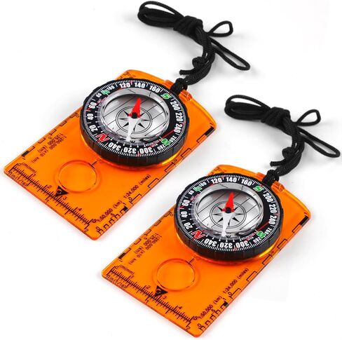 بوصلة للمشي لمسافات طويلة، بوصلة نجاة للتخييم، بوصلة مقاومة للماء في الهواء الطلق، بوصلة للمشي لمسافات طويلة على الظهر، قراءة خريطة بوصلة للتخييم، بوصلة احترافية للمشي لمسافات طويلة والتخييم والصيد، (قطعتان) in Kuwait