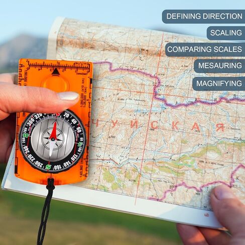 بوصلة للمشي لمسافات طويلة، بوصلة نجاة للتخييم، بوصلة مقاومة للماء في الهواء الطلق، بوصلة للمشي لمسافات طويلة على الظهر، قراءة خريطة بوصلة للتخييم، بوصلة احترافية للمشي لمسافات طويلة والتخييم والصيد، (قطعتان) in Kuwait