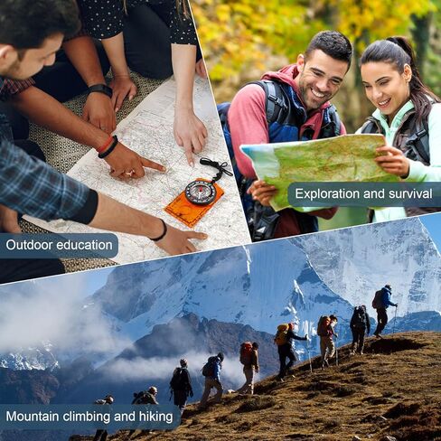 بوصلة للمشي لمسافات طويلة، بوصلة نجاة للتخييم، بوصلة مقاومة للماء في الهواء الطلق، بوصلة للمشي لمسافات طويلة على الظهر، قراءة خريطة بوصلة للتخييم، بوصلة احترافية للمشي لمسافات طويلة والتخييم والصيد، (قطعتان) in Kuwait