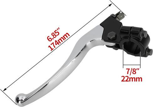 7/8" Dirt Bike Clutch Lever, 22mm Left Clutch Lever Aluminum Alloy Chrome Motorcycle Clutch Lever Replacement for SSR 125cc 70cc 110cc YZ80 YZ125 RM80 RM85 RM100 Dirt Bikes Pit Bike Bicycle Part in Saudi Arabia