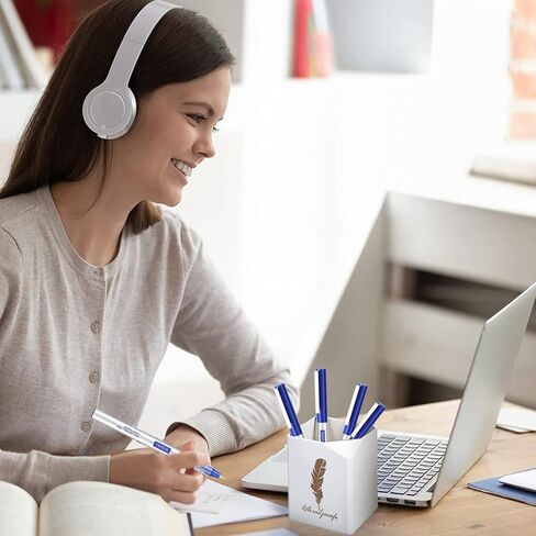 أقلام كرة دوارة GC QUILL - 24 قطعة قلم حبر سائل أزرق - قلم كرة دوارة 0.5 مم للكتابة وتدوين الملاحظات وتدوين المجلات GC-RB-BL24 in Kuwait