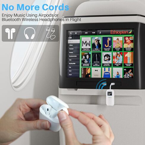 جهاز إرسال 1Mii SafeFly مزدوج بلوتوث 5.3 مع شاشة OLED لما يصل إلى 2 سماعات رأس لاسلكية AirPods، جهاز إرسال بلوتوث مع aptX HD/AD/LL، يستخدم مع مقبس صوت 3.5 مم على الطائرات/صالة الألعاب الرياضية/التلفزيون/iPad/الأجهزة اللوحية in Kuwait