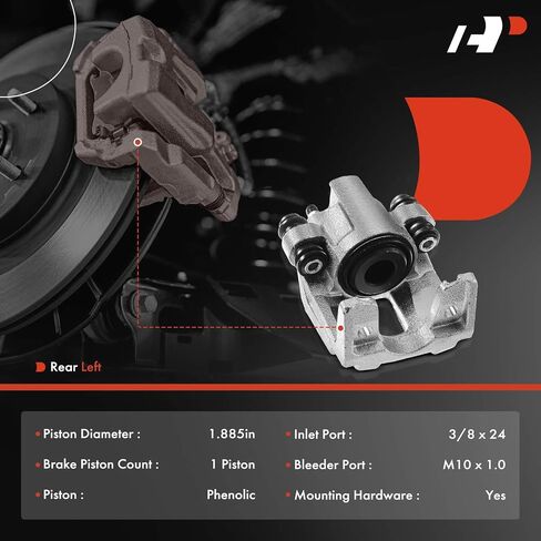 مجموعة فرجار قرص الفرامل A-Premium بدون دعامة متوافقة مع موديلات مختارة من Ford وJeep وLincoln وMercury - Explorer Sport Trac، Liberty، TJ، Wrangler، Aviator، Mountaineer - السائق الخلفي in Saudi Arabia