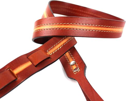 Walker And Williams M-11 Premium Retro Chestnut & Tan 100% جلد محبب مندولين أو ماندولا أو بوزوكي أو حزام Uke للمندولين من النوع A وF in Kuwait