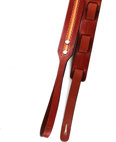 Walker And Williams M-11 Premium Retro Chestnut & Tan 100% جلد محبب مندولين أو ماندولا أو بوزوكي أو حزام Uke للمندولين من النوع A وF in Kuwait