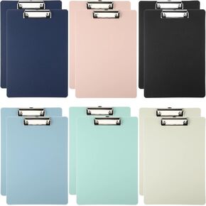 Outus 12 Pieces Plastic Clipboards Bulk Cute Assorted Color Multi Pack Clipboard A4 Letter Size Clip Board with Low Profile Clip for Paper Teacher Office Supplies, 12.2 x 8.78 Inch