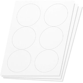 OfficeSmartLabels Round Circle Dot 3-1/3 Diameter Labels for Laser & Inkjet Printers, 3.33 Inch, 6 per Sheet, White, 900 Labels, 150 Sheets