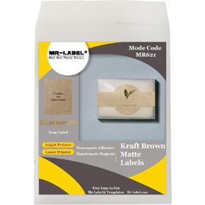 Mr-Label 8.5″ x 2.375″ Kraft Brown Cigar Band Soap Labels – Self-Adhesive Blank Labels for Inkjet & Laser Printer – for Handmade Lotion Bars | Bath Bombs(10 Sheets|40 Labels)