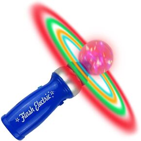 ArtCreativity Light Up Spinning Space Wand, 8 Inch LED Spin Toy for Kids, Batteries Included, Great Gift Idea for Boys and Girls, Fun Birthday Party Favor, Carnival Prize, Blue