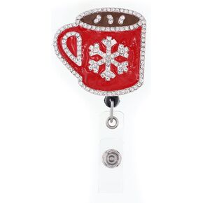 Christmas Nurse Coffee Retractable Badge Reel Nurse ID Badge Holder Used for Nurse and Doctor