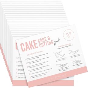 200 Pcs Cake Care Instruction Card Small Business Cake Cards for Cake Shop Boxes Professional Cake Boards Baking Supplies Kit Set, How to Carry and Store Your Cake Instruction (Vivid)