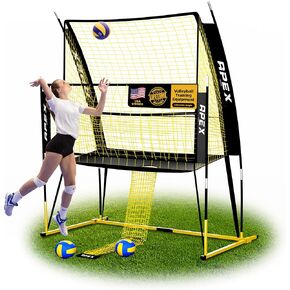Apex Sports Volleyball Training Net System - Sturdy, Adjustable, and Portable | Improve Accuracy, Technique, and Skills | Ideal for Indoor/Outdoor Use | Easy Assembly & Storage |
