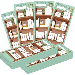 2.5 x 7 inch Christmas Book Tracker Bookmark 50PCS Paper Bookmarks Double-Sided Reading Thanksgiving Page Markers Bookshelf Bookmark for Book Lovers