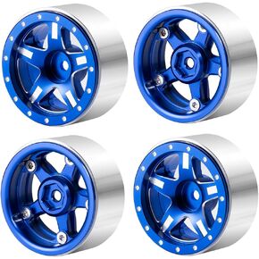 MOHERO 4Pcs 1.3 RC Beadlock Wheels for 1/18 TRX4M Redcat Ascent 1/24 SCX24 RC Crawler Car(Grey)