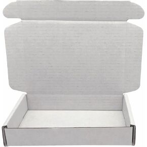 Small Shipping Boxes 7x5x1 Inch, White Corrugated Cardboard Box Mailers Packaging 30 Pack (Inside Size: 6.3 x 4.8 x 0.9")
