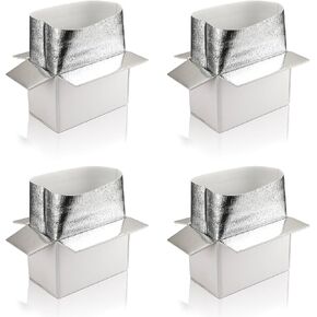 10x6x7 INCH TUKYLIL 4 Pack Insulated Shipping Boxes with Aluminum Foil Liner, Double Insulated Carton for Frozen Food,Insulated Cooler Box for Shipping(White)
