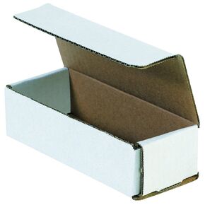 Aviditi White Corrugated Cardboard Mailing Boxes, 6 1/2" x 2 1/2" x 1 3/4", Pack of 50, Crush-Proof, For Shipping, Mailing and Storing
