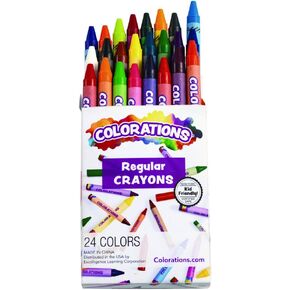 Colorations Crayons, 24 Colors, Non Toxic Crayons, Crayons for Kids, Crayons for Toddlers, Kids Crayons, Coloring, Drawing, Toddler Crayons, Toddler Art Supplies, Preschool Crayons