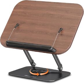 BEAUTRIP Book Stand for Reading, Foldable Book Holder for Desk Hands Free, Display Stand for Office, Kitchen, Cookbooks, Textbook, Recipe, Magazines, Tablets and Laptops with 360° Rotating Base