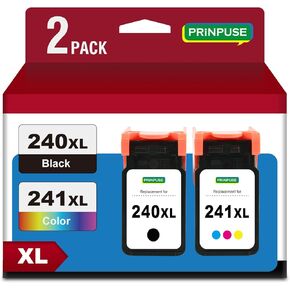 240XL 241XL Combo Pack PG-240XL CL-241XL Replacements for Canon 240 and 241 Ink Cartridges Black Color Used with Canon Pixma Printer MG3600 MG3620 TS5100 TS5120 MG3520 MG2120 MX452 MX512