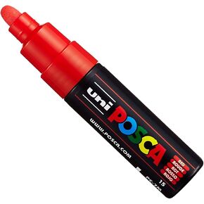 Posca Uni PC-7M Paint Marker Art Pens - Large Bullet Nib 4.5-5.5mm - 15 Colours - New for 2017 - Red
