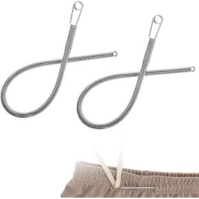 2 Pcs Drawstring Threaders Spring Drawstring Needle Threader Easy threaders DIY Rope Threader Clip Stainless Steel Elastic Replacement Drawstring Tool Metal Rope Threader Needle Stick