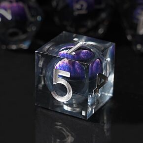 Beholder's Dragon Eye DND Dice Set, Resin Float Liquid Core Sharp Edge D&D Dice, 7pcs Polyhedral D% D20 D12 D10 D8 D6 D4 Dice Set Gifts for Dungeons and Dragons RPG COC MTG Board Games