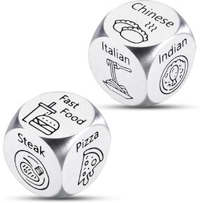 Santa Swap Gift Exchange Dice, Food Movie Dice, Stocking Stuffers for Men Women, White Elephant Gifts for Adults, for Couple, Date Night Dice, Food Dice, Valentine's Day Gifts