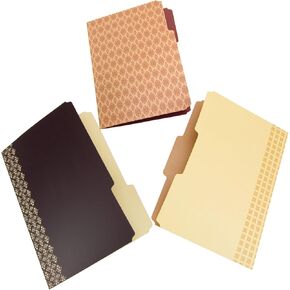 Wilson Jones Workstyle Decorative Casebound File Folders, 6-Count, 2 Each of 3 Designs, 5-Tab, Faux Croc (31703)