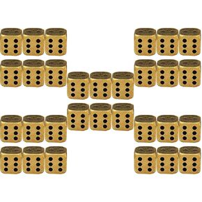 Totority Brass Dices: 30pcs Game Dice Metal Dices Party Game Toy Solid Metal Dice Entertainment Game Accessories