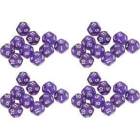 12 Sided Dice Dice for Teaching,40pcs Polyhedral Dice Clear Numbers Waterproof Prevent Oxidation 12 Sided Dice Set for Game Teaching ()