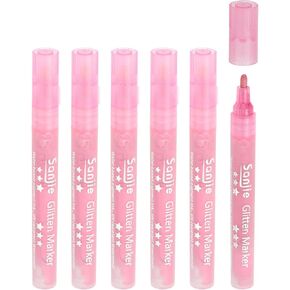 PATIKIL Metallic Marker Pens, 6Pcs Glitters Paint Pens Paint Pens Shimmer Colored Markers Art Marker Pen for DIY Craft Photo Album Wax Seal, Sky Blue