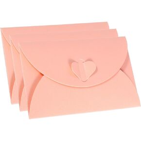PATIKIL Gift Card Envelopes, 36 Pack Heart Shaped Clasp Small Gift Cards Holder Mini Envelope for Birthdays Weddings, Gold