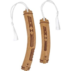 Two Pack - Star Wars Ahsoka Tano Rebels Lightsaber Bookmarks - Laser Engraved - Made in The USA - Wood Book Mark with White Tassel