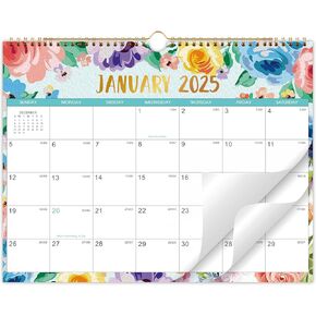 2025 Wall Calendar - Calendar 2025 for Wall, JAN. 2025 - DEC. 2025, Large Print Big Grid 2025 Wall Calendar, 12" x 24" (Open), Glossy Paper, Hanging Holes